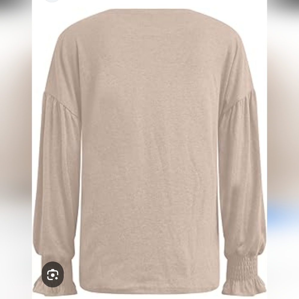 NWT Womens Plus Size Beige Long Sleeve Top